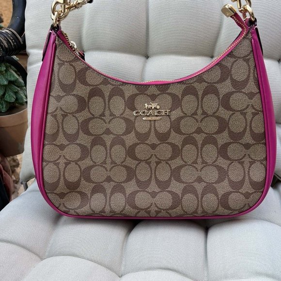 Coach CK161 Signature Teri Hobo Strap Crossbody